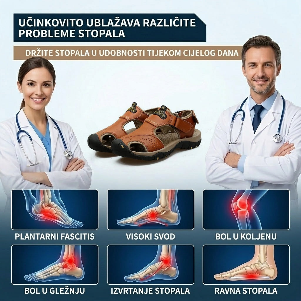 【⏰60% popusta danas! Ne propustite!】⏰WHITENTO® Ergonomske sandale --- Mekane i udobne sandale od teleće kože ✅Potpora za svod stopala olakšava hodanje