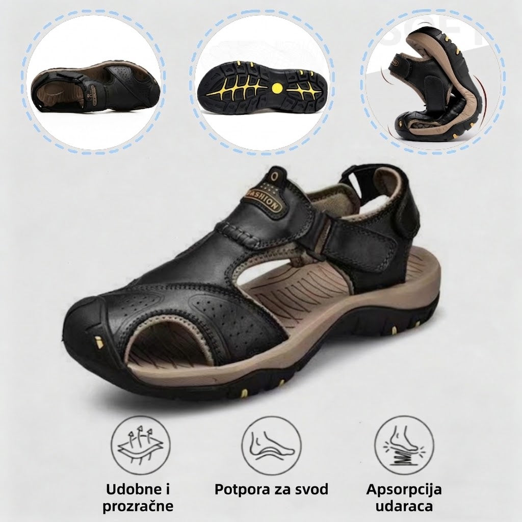 【⏰60% popusta danas! Ne propustite!】⏰WHITENTO® Ergonomske sandale --- Mekane i udobne sandale od teleće kože ✅Potpora za svod stopala olakšava hodanje