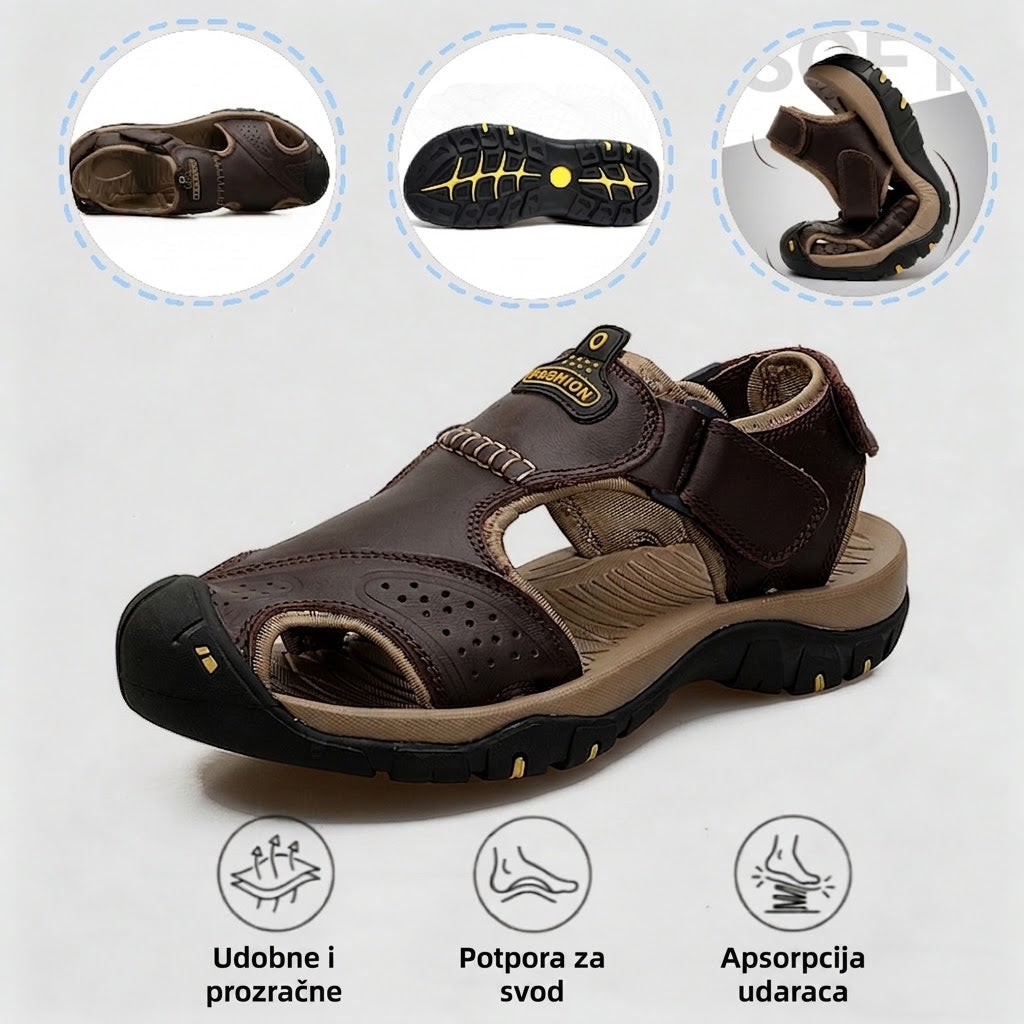 【⏰60% popusta danas! Ne propustite!】⏰WHITENTO® Ergonomske sandale --- Mekane i udobne sandale od teleće kože ✅Potpora za svod stopala olakšava hodanje