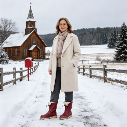 (🔥Ponuda ograničenog trajanja: 70% popusta - Ne propustite!)⏰ - Mekane i udobne tople cipele od ovčje kože u retro stilu✅zimná fleecová podšívka + ručne šité👞 (s potporom za svod stopala za lakše hodanje)