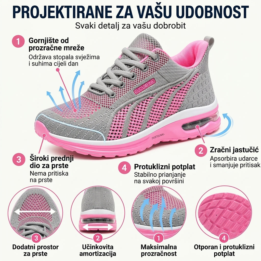 【⏰60% popusta danas! Ne propustite!】WHITENTO® Ergonomski dizajnirane ortopedske cipele za hodanje s zračnim jastučićima✅️ Zdrave ortopedske cipele posebno dizajnirane za europske žene.