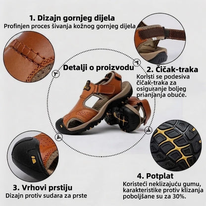 【⏰60% popusta danas! Ne propustite!】⏰WHITENTO® Ergonomske sandale --- Mekane i udobne sandale od teleće kože ✅Potpora za svod stopala olakšava hodanje