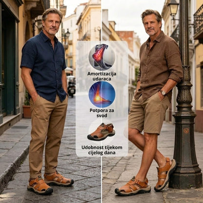 【⏰60% popusta danas! Ne propustite!】⏰WHITENTO® Ergonomske sandale --- Mekane i udobne sandale od teleće kože ✅Potpora za svod stopala olakšava hodanje